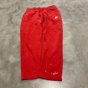 Nike Red Sweatpants Joggers Athletic Logo Drawstring Men's XL